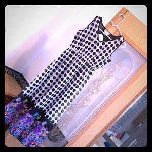 Polka dot & floral print summer dress